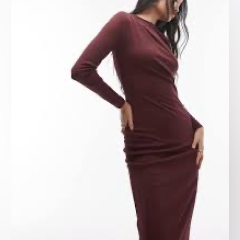 Revolve - Topshop Long Sleeve Burgundy Dress NWT